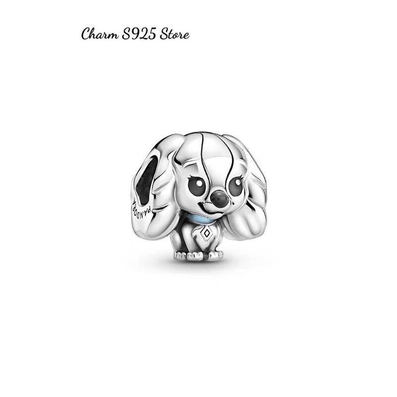 Charm pandora hình cún con lông xù bạc s925 cao cấp
