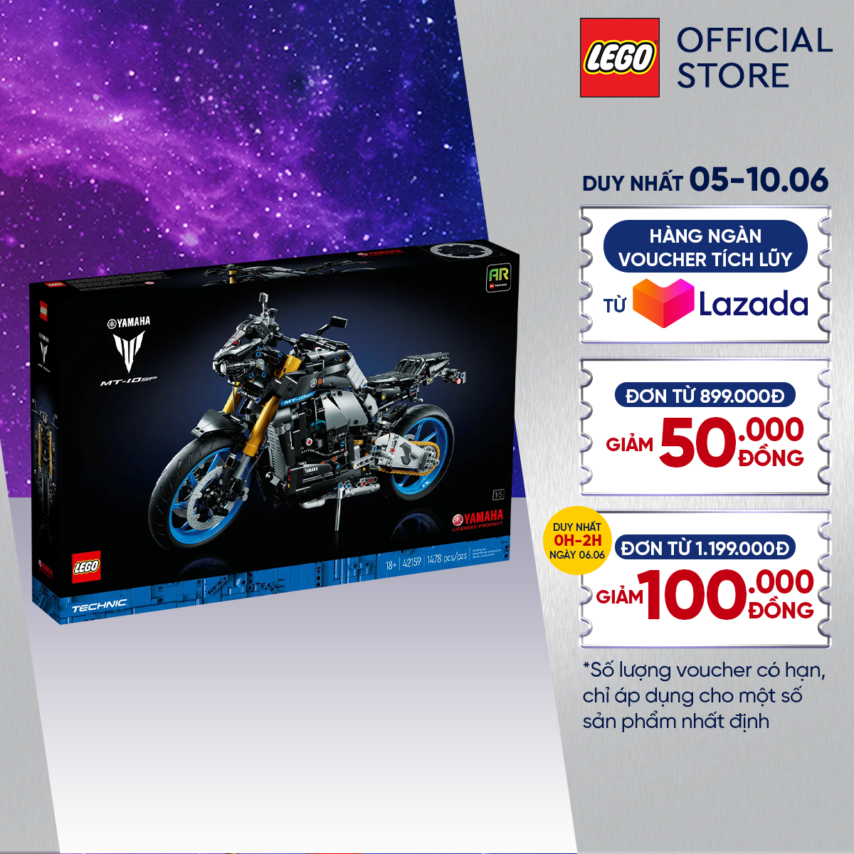 LEGO TECHNIC 42159 Đồ chơi lắp ráp Siêu xe Yamaha MT 2022 (1478 chi tiết)