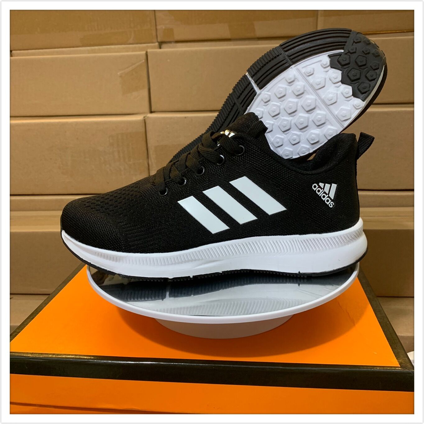 Giày thể thao nam sneakr adidasss 3 sọc màu đen, trắng, xám, đen xì