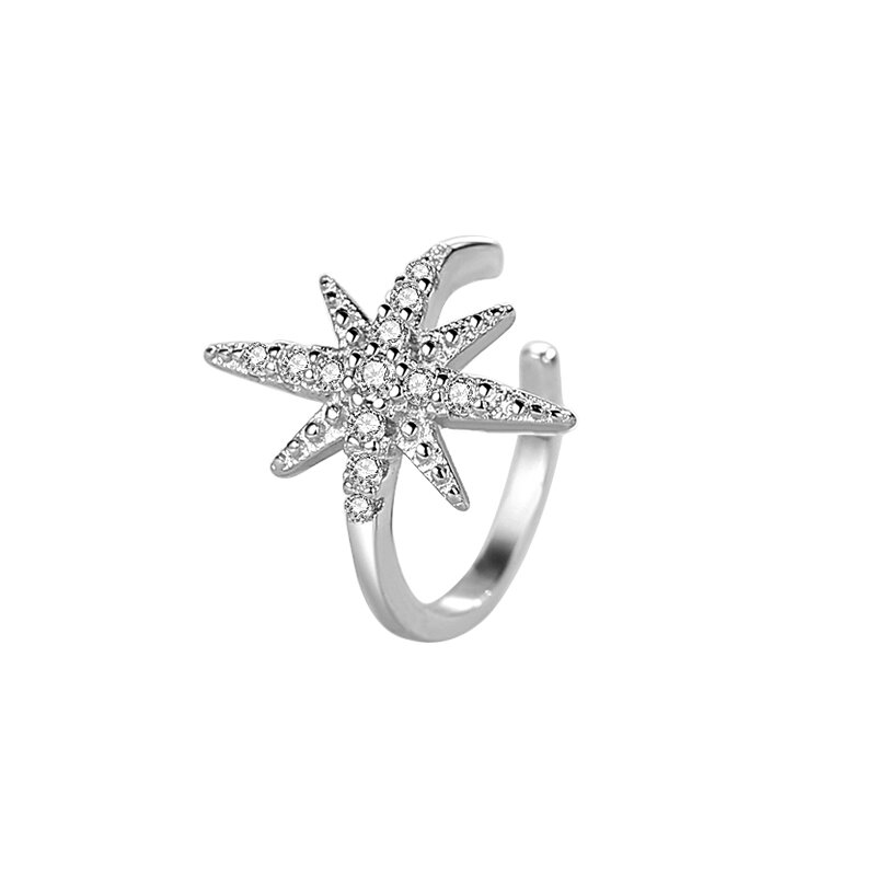 Xiaoxianren Six-Pointed Star Non-Piercing Ear Clip Sterling Silver Ear Clip Niche Ins2021 New Earrings Stud Earrings