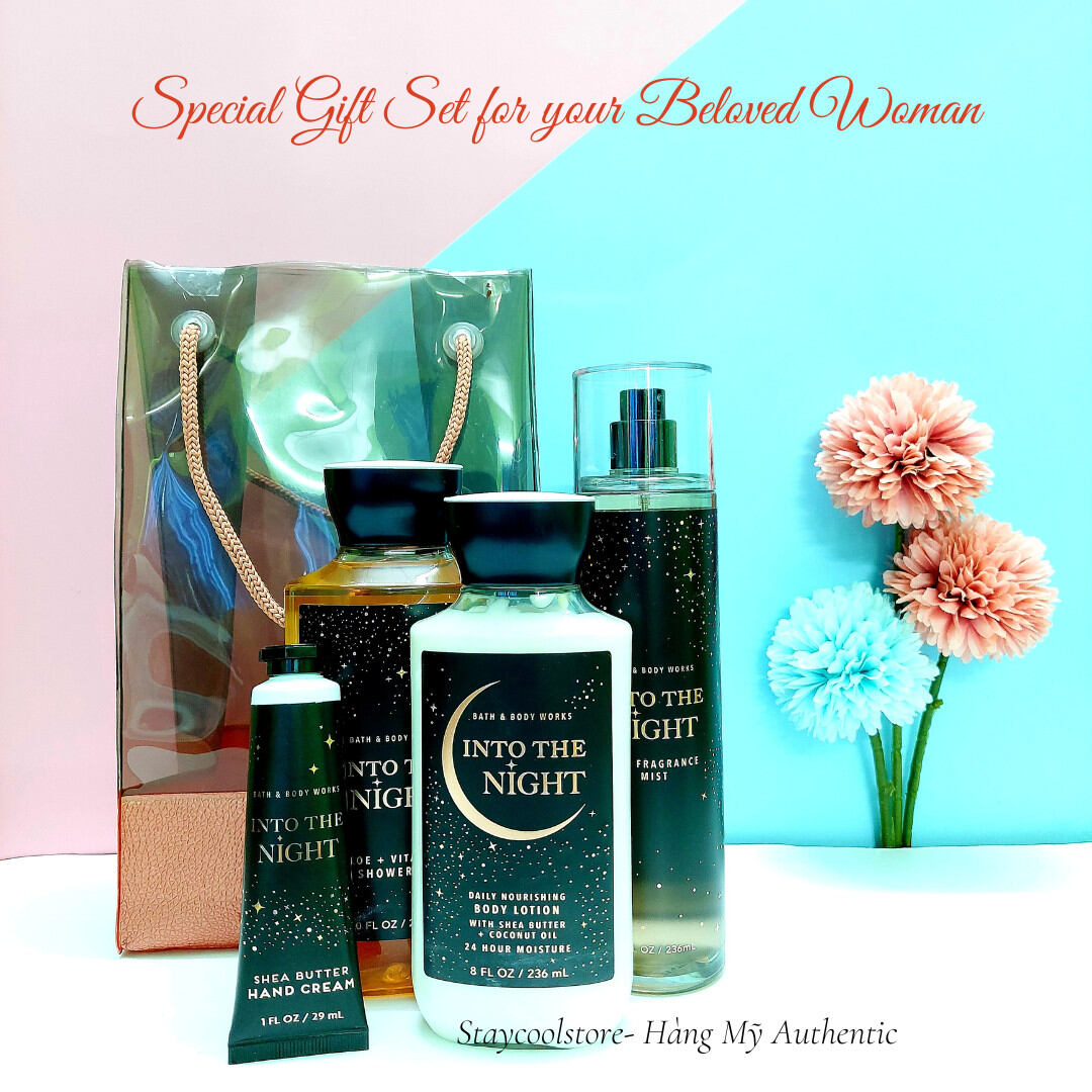 Set quà tặng 4 món Into The Night Bath & Body Works