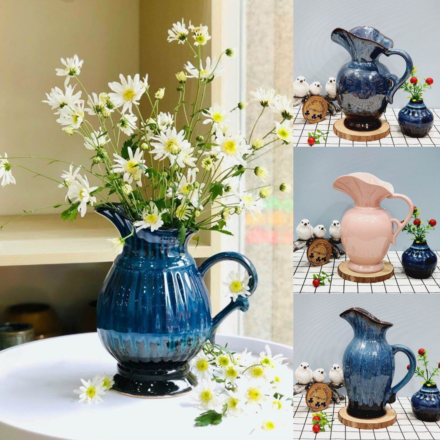 Bình sữa cắm hoa gốm sứ Bát Tràng nhiều dáng