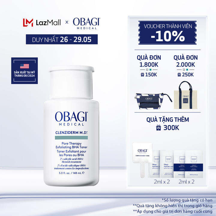 Toner BHA làm sạch mụn và tẩy tế bào chết Obagi Medical Clenziderm M.D. Pore Therapy Exfoliating BHA 148ml