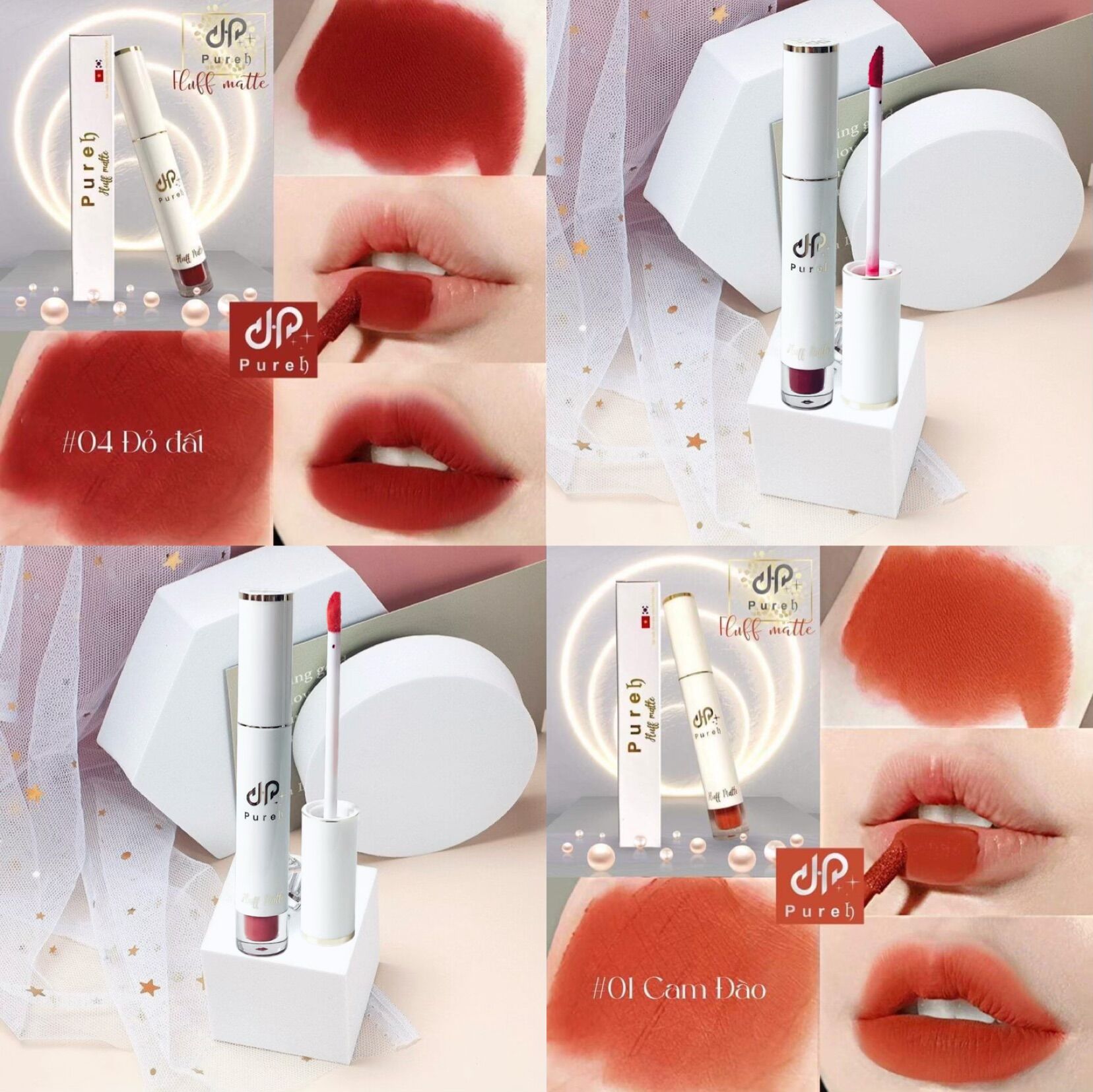 Son kem nhung lì cam đào- đỏ đất " cupid box"