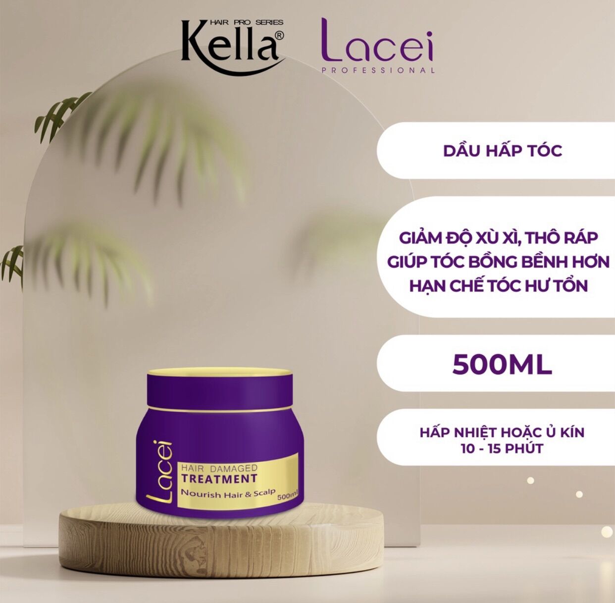 Hấp dầu ủ tóc Lacei tím 500ml - TiDi shop
