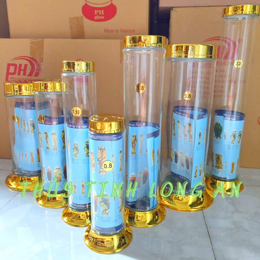 bình ngâm sâm thủy tinh PHÚ HÒA CAO CẤP 2.28 lít