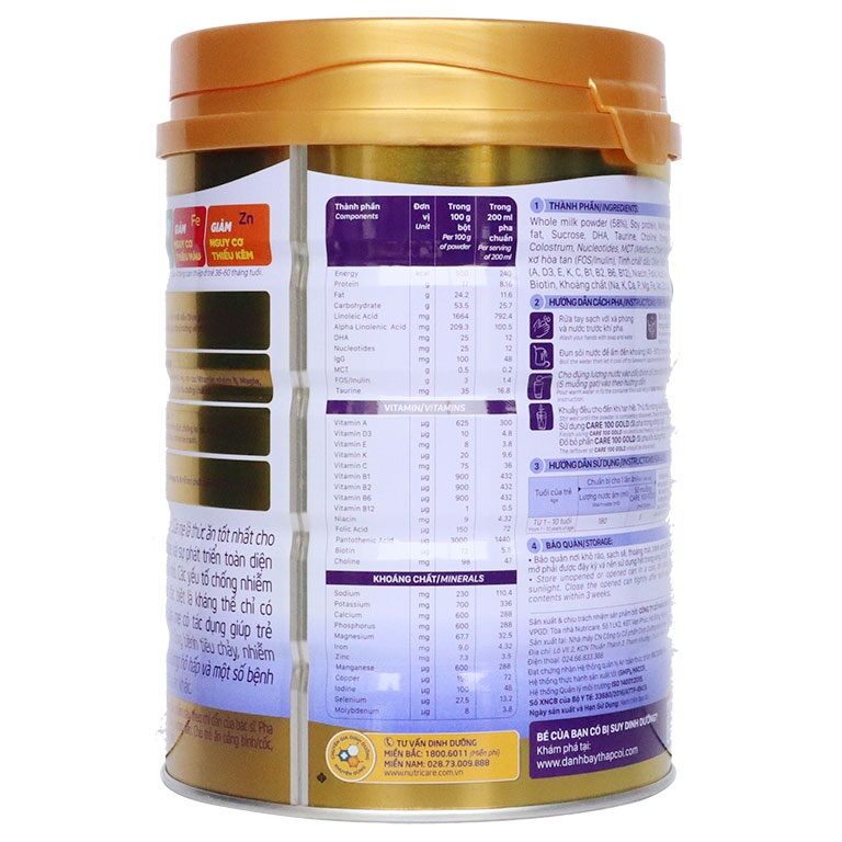 Sữa care 100 gold 900g (date mới nhất)