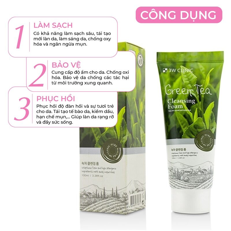 Sữa rửa mặt trà xanh 3W