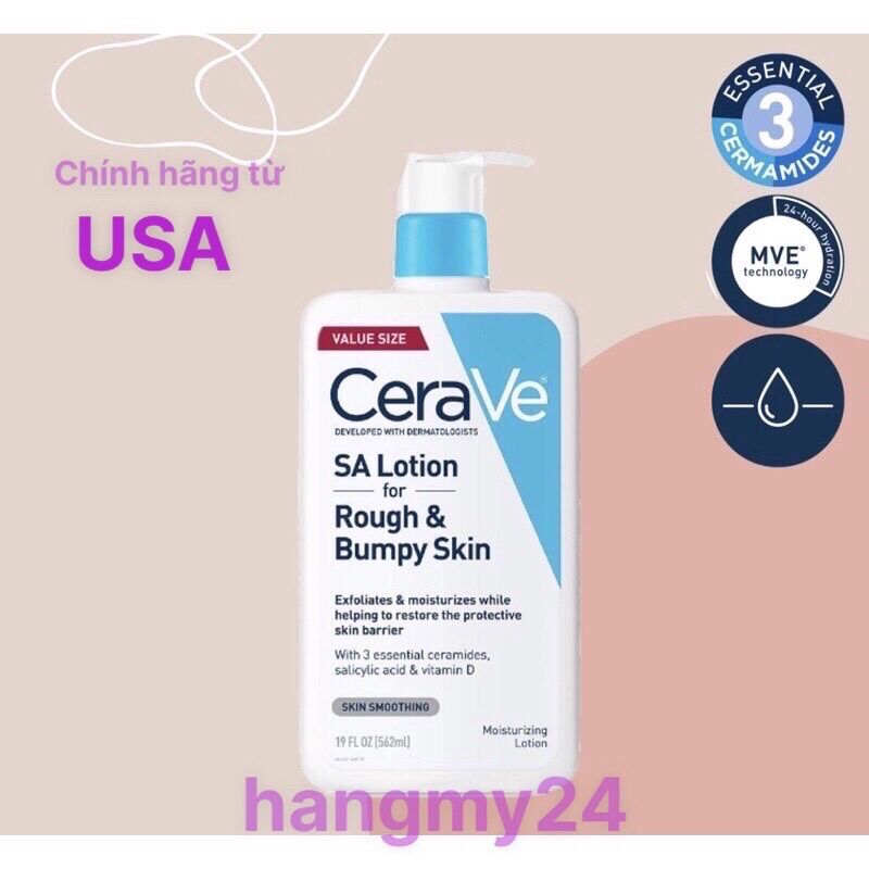 Sữa dưỡng ẩm cho da khô CeraVe SA Lotion Rough and Bumpy Skin