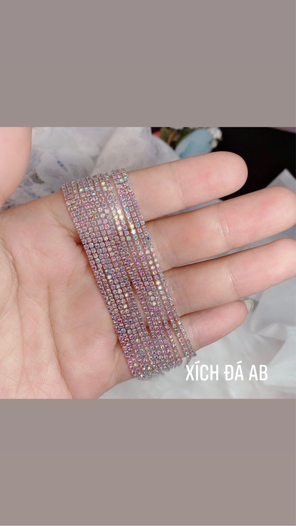 Dây xích đá gắn móng tay ( sợi khoảng 25cm)