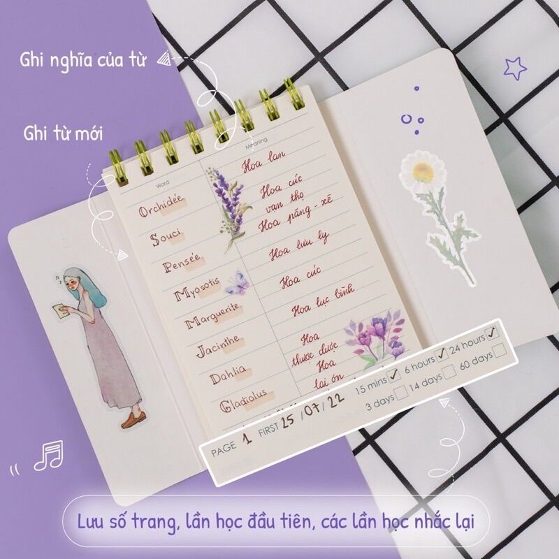Sổ học từ vựng Klong Word Study A6 120 trang