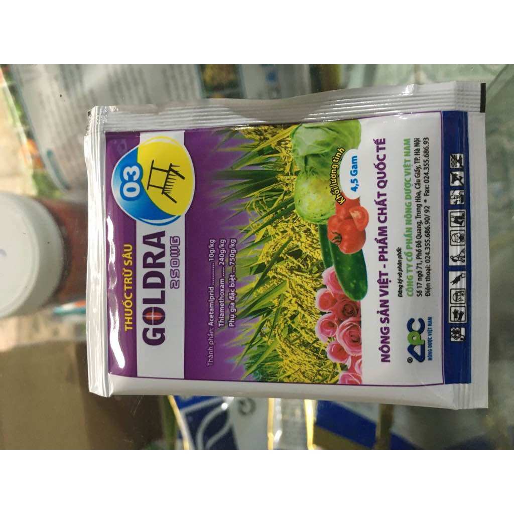 Sản phẩm trừ rầy rệp ruồi vàng Goldra 250WG - gói 4.5gr
