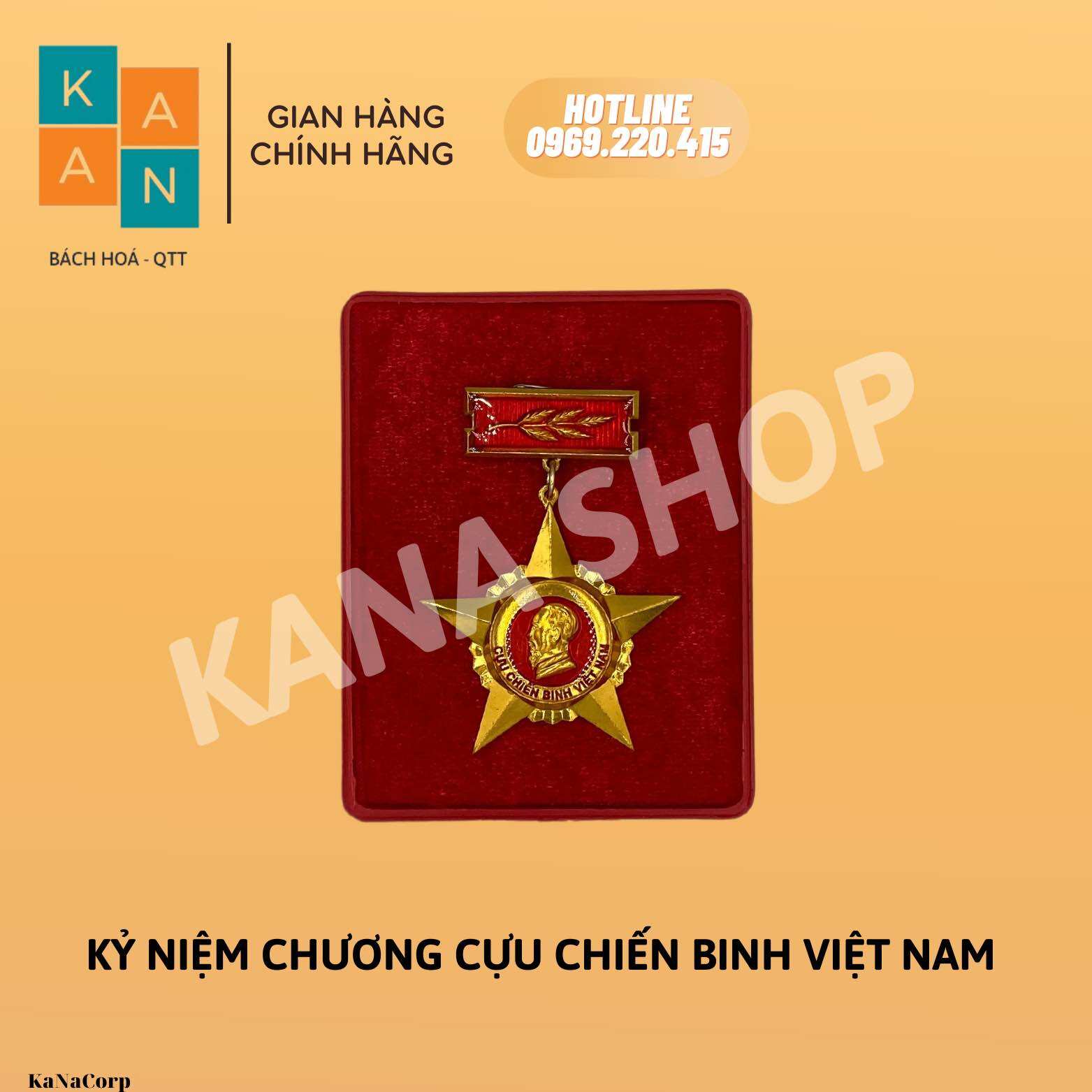 Kỷ niệm chương cựu chiến binh huy hiệu đeo ngực ảnh bác kanashop