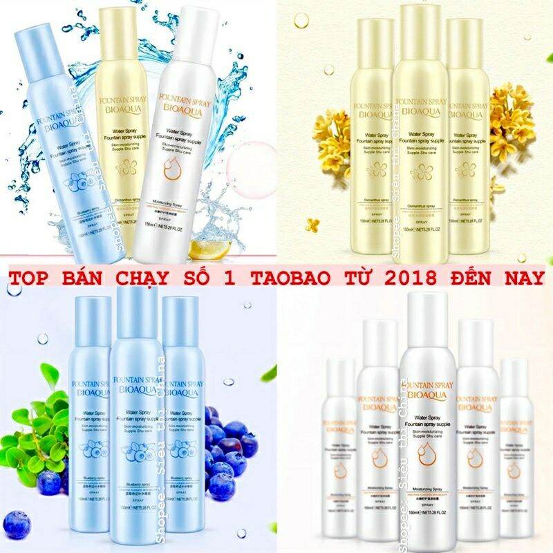 Xịt Khoáng Dưỡng Ẩm Da Căng Bóng Trắng Sáng Bioaqua Chống Lão Hoá Xịt Khoá Make Up Cố Định Trang Điểm Không Trôi