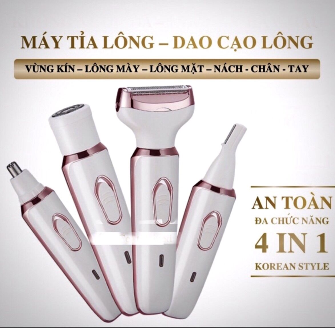 Máy cạo lông đa năng 4in1 ❤️ FREE SHIP❤️ máy cạo lông vùng kín cạo râu lông nách đa năng