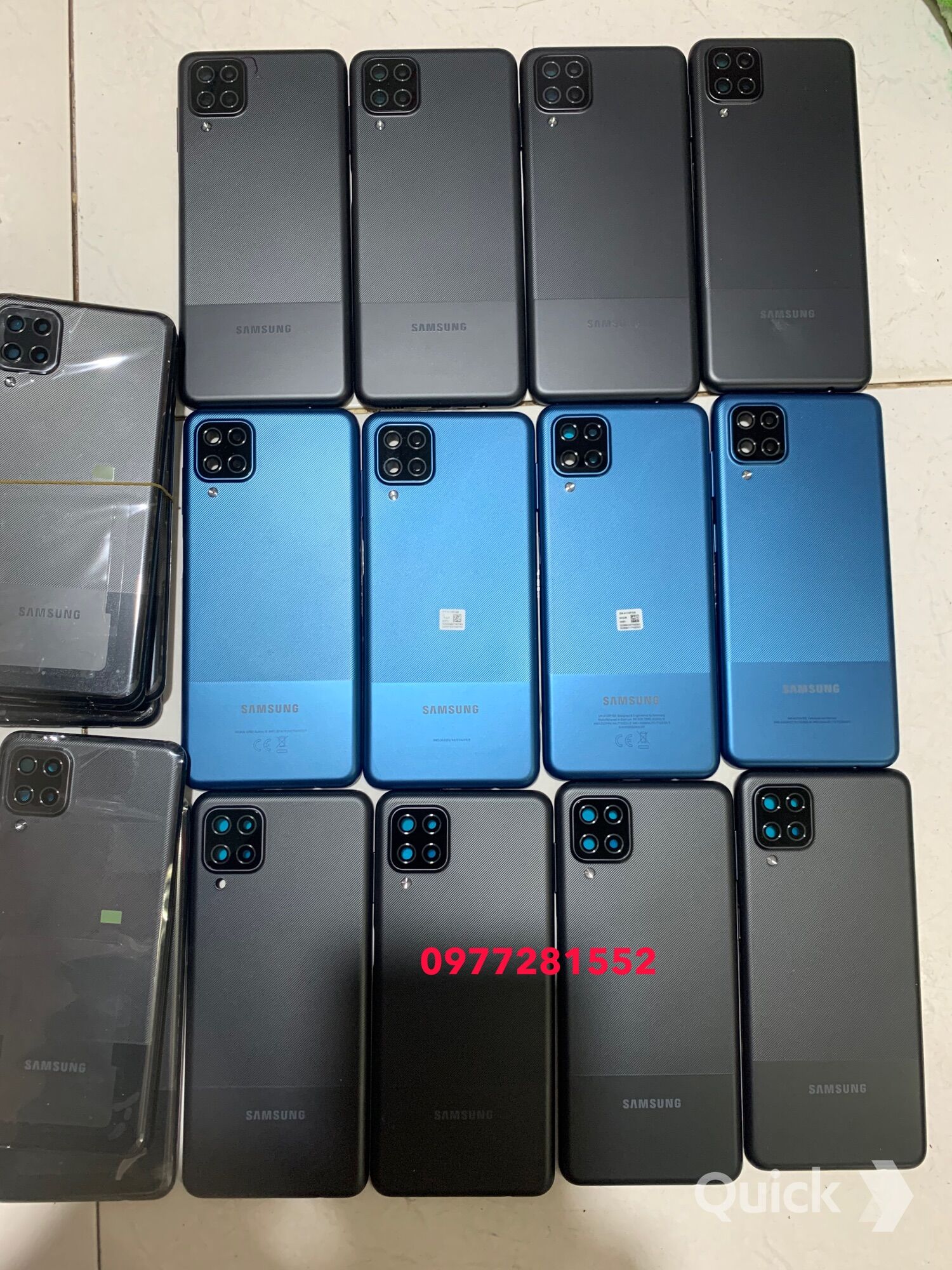 Bộ Vỏ nắp lưng sườn sam sung A12 loại xịn