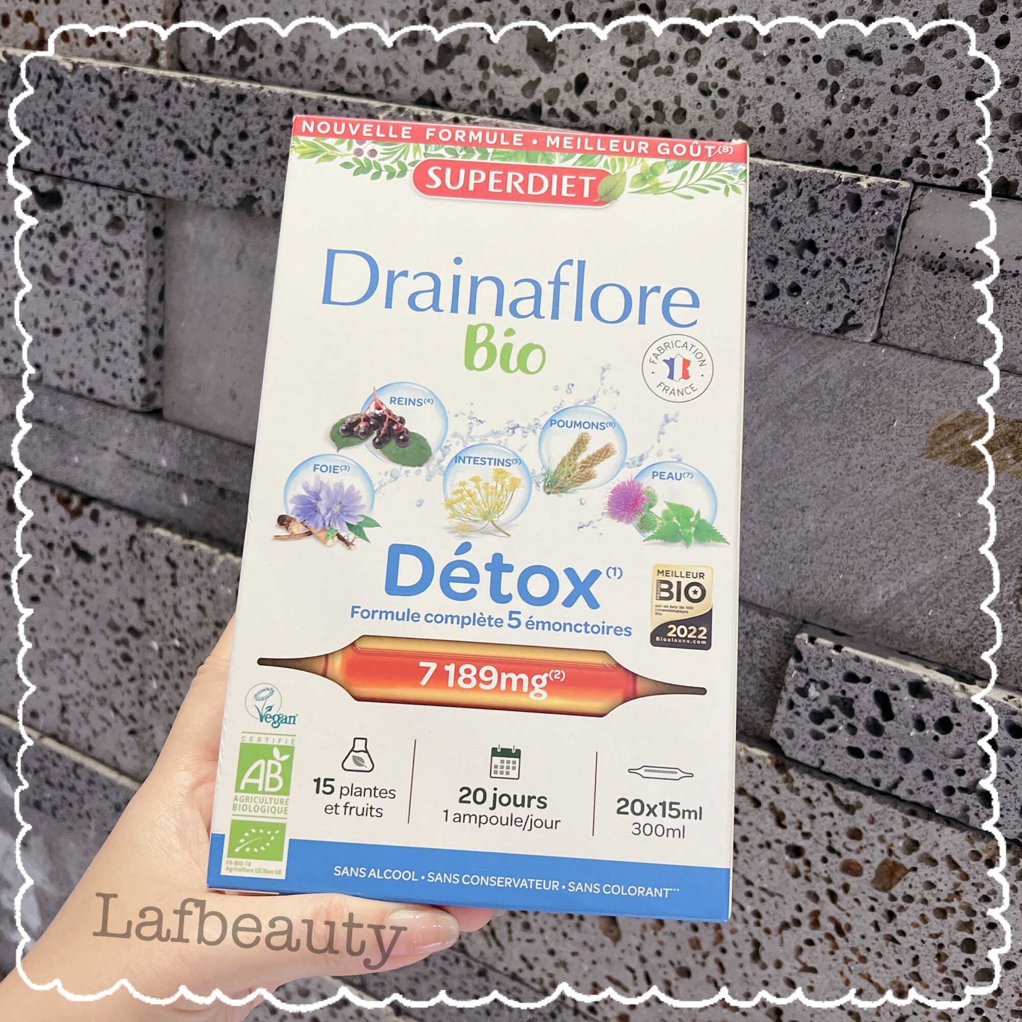 Thảo dược thải độc Superdiet Drainaflore Bio Detox 20 ngày nội địa Pháp Lafbeauty
