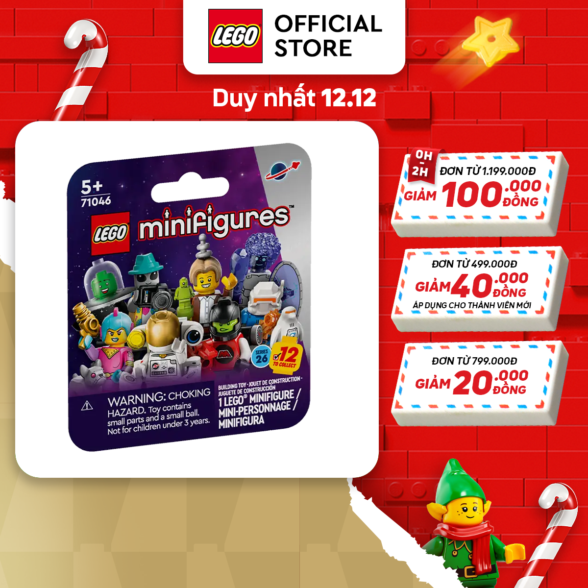 LEGO MINIFIGURES 71046 Nhân Vật Minifigure Chủ Đề Không Gian (9 chi tiết) - Giao hàng ngẫu nhiên