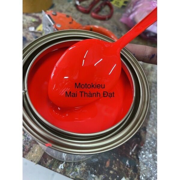 Màu sơn đỏ cam phản quang đóng lon 1kg. mai thành đạt