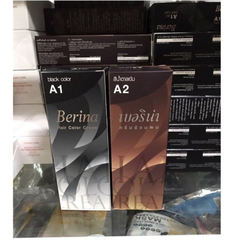 Combo 12 thuốc nhuộm tóc Berina A1 -Đen A2-Nâu đen
