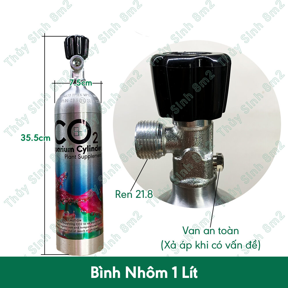(Full Khí) Bình CO2 Sắt 3kg, Bình CO2 Chuyên Dụng Cho Hồ Thủy Sinh | 8m2