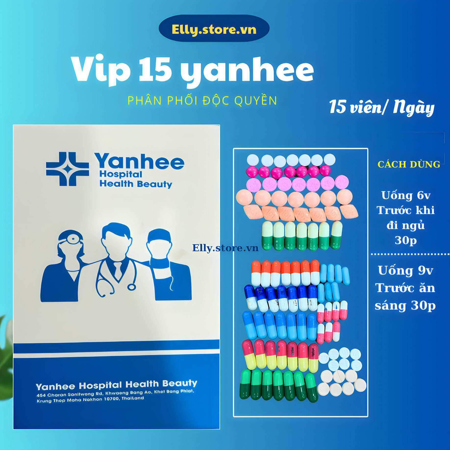 Giảm Cân VIP 15 Yanhee Thái Lan Siêu Mạnh dành cho cơ đia mỡ cứng liệu trình giảm 5-10kg