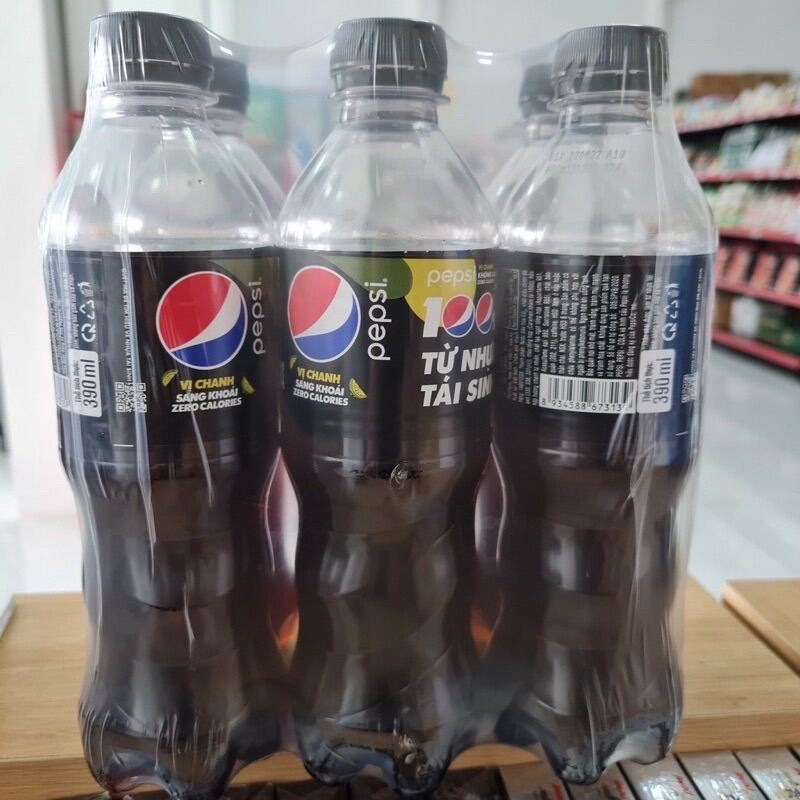 (Thùng 24 chai) Pepsi Vị Chanh Không Calo-Chai 390ml - Hot sale