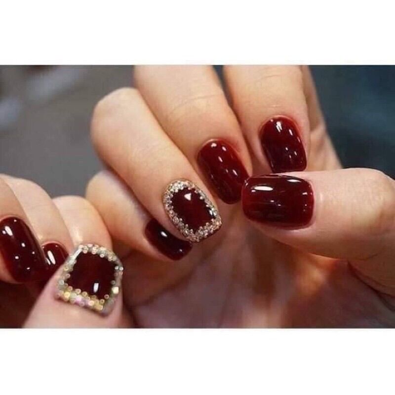 Thạch đỏ rượu vang (sơn gel phải dùng máy hơ)