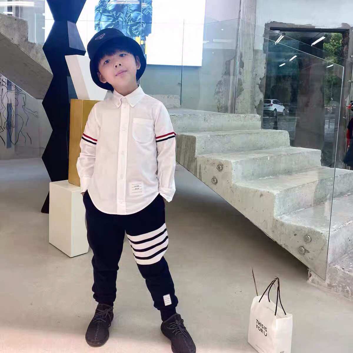 Áo sơ mi Thom brown Kisd, cao cấp