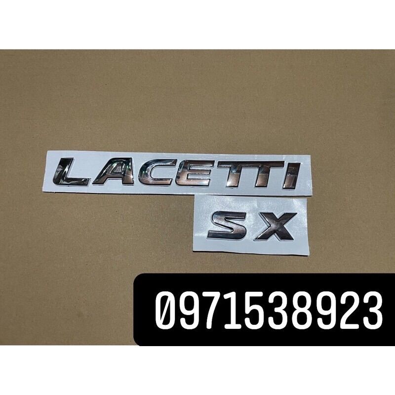 logo chữ LACETTI SX dán đuôi xe