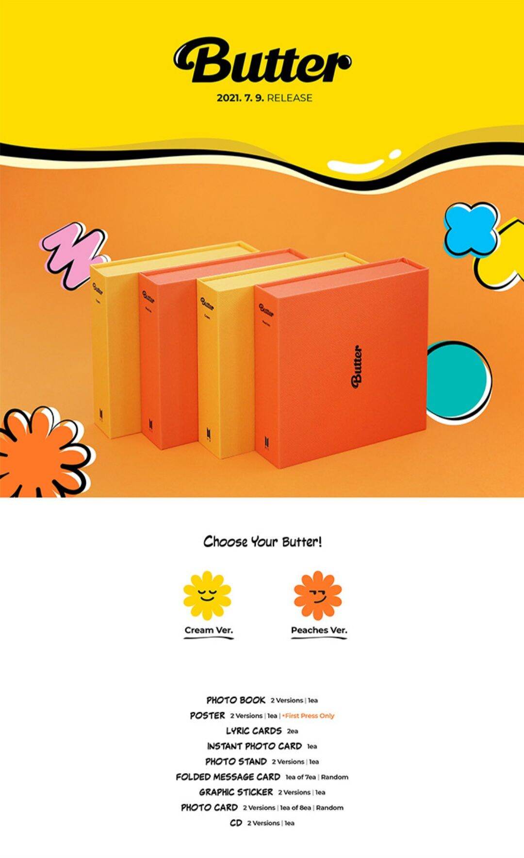 Album BTS Butter đã unseal ver Peaches