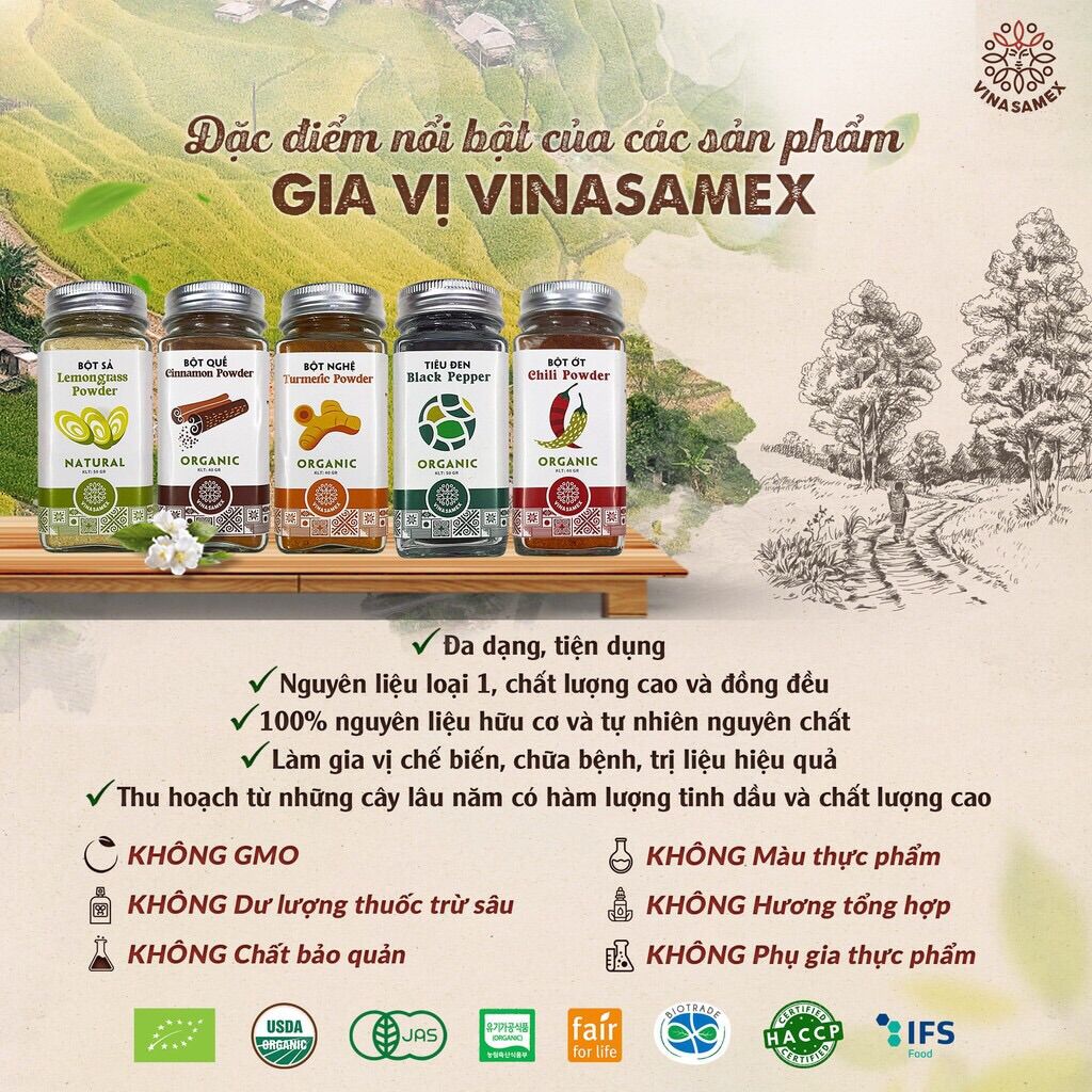 Bột Quế Hữu Cơ Vinasamex 40g date 2023