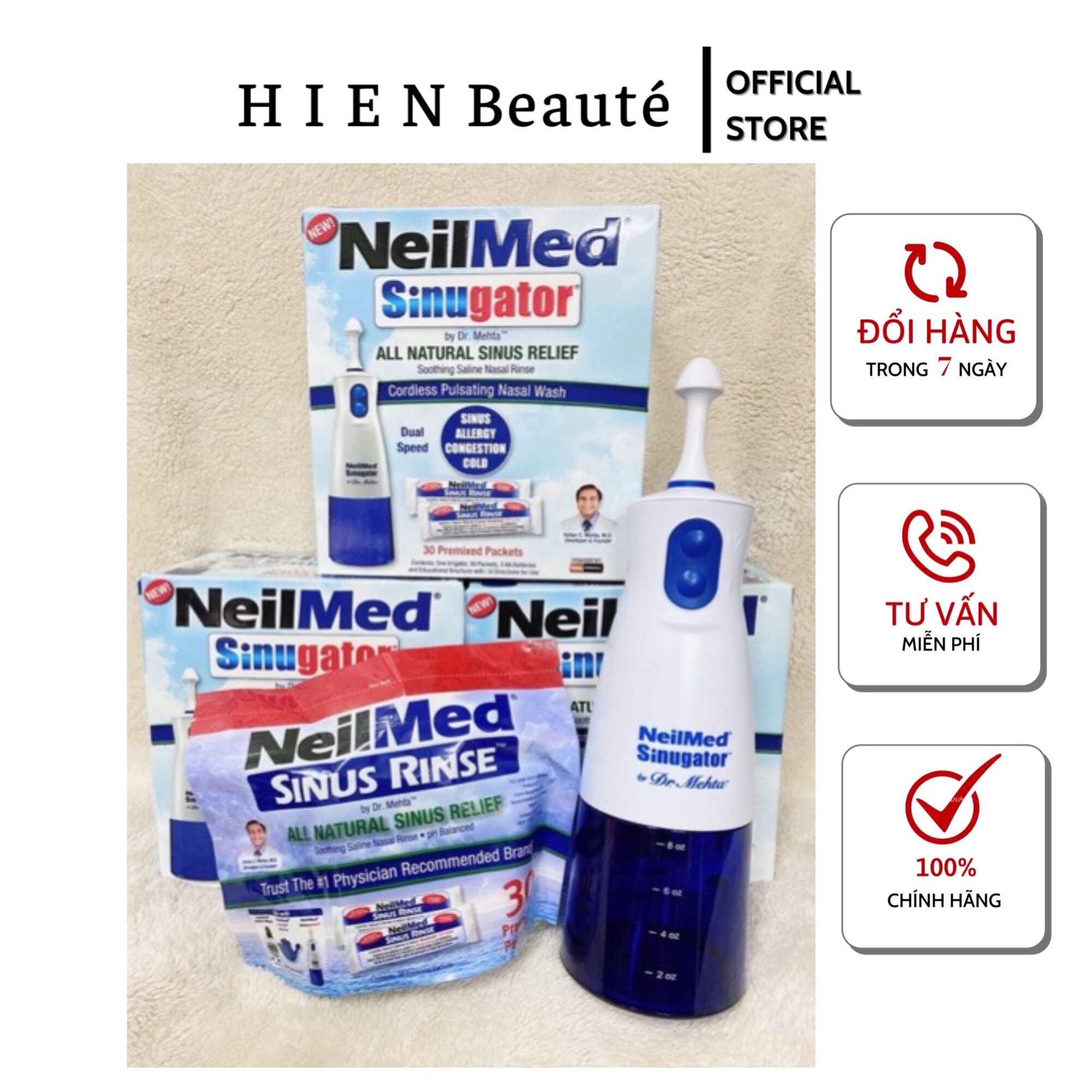 Máy Rửa Mũi NeiMed + 30 gói muối