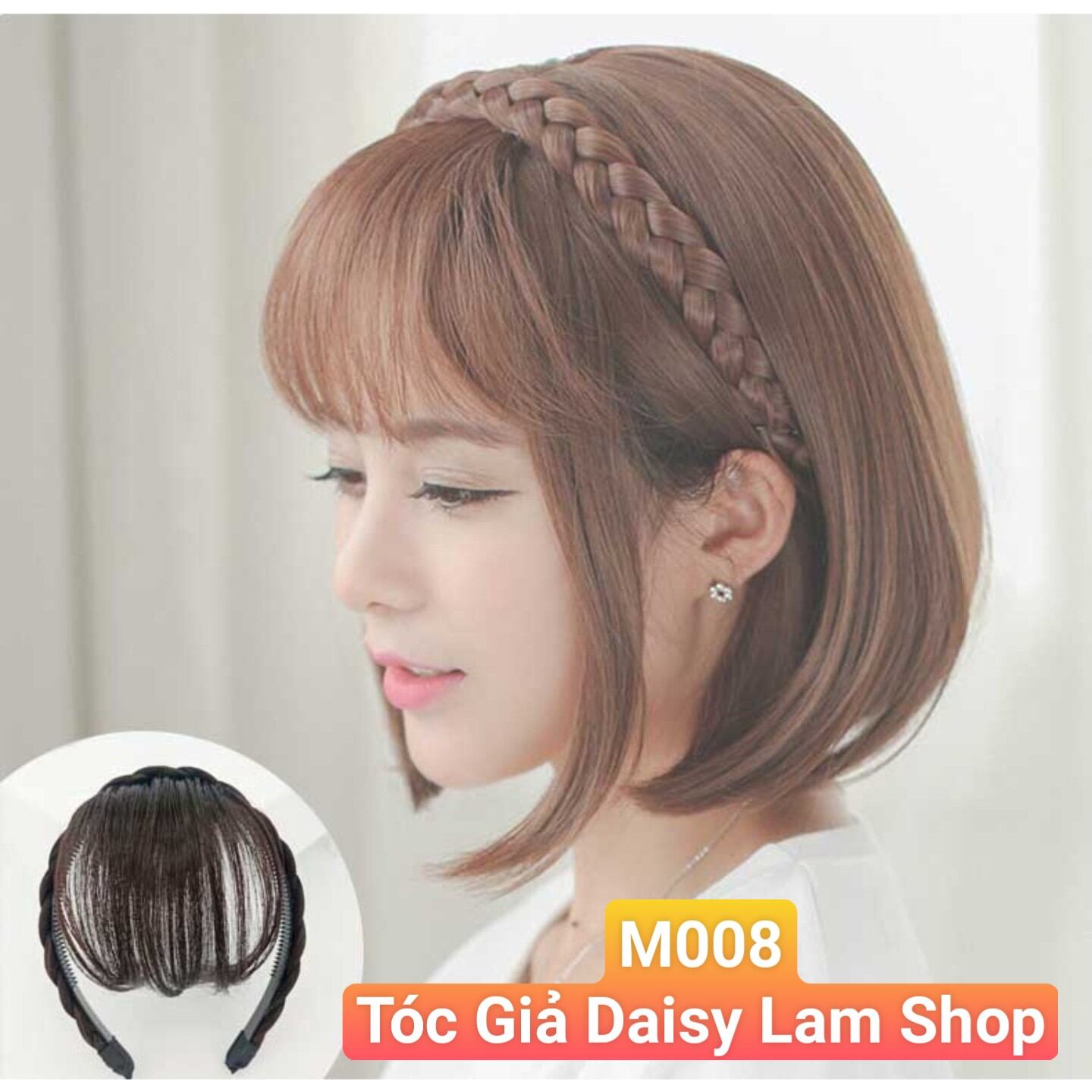 Mái thưa kết hợp cài tóc Hàn Quốc M008