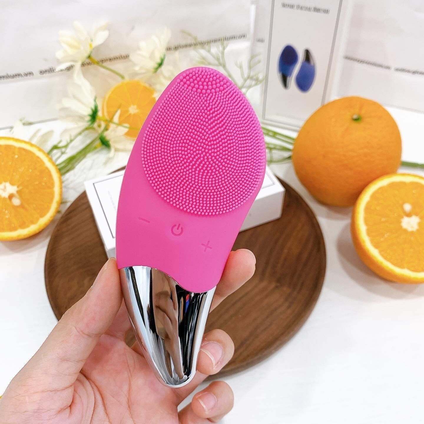 Máy rửa mặt massa 3 in 1 sonic facial brush sạc usb chống nước hình cá