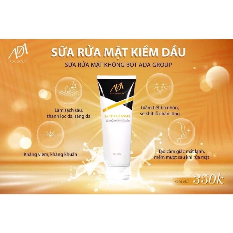  Sữa Rửa Mặt Kiềm Dầu ADA Group Không Bọt Dịu Nhẹ An Toàn Cho Da  120g  