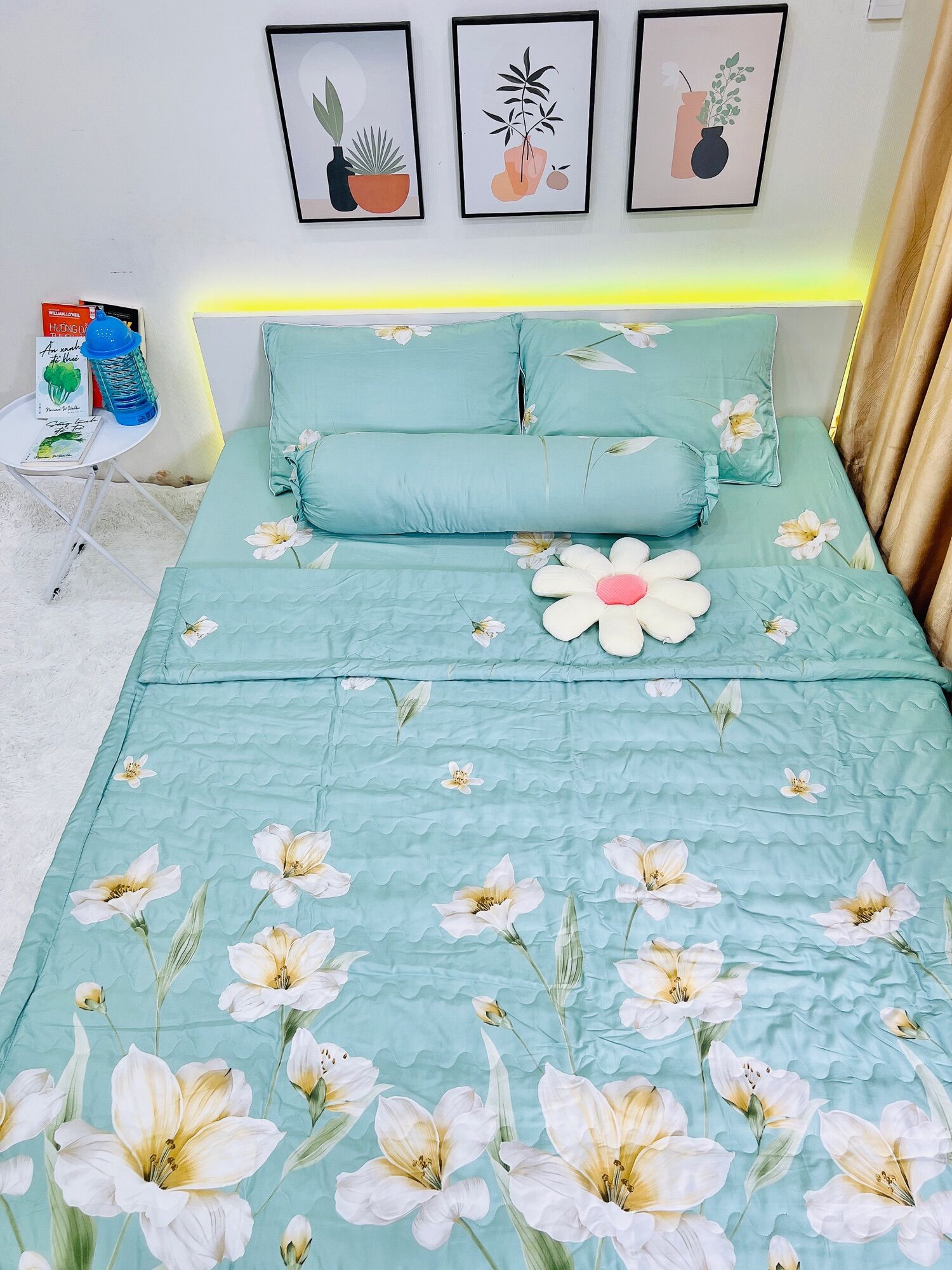 Bộ chăn ga gối lụa Tencel cao cấp mềm mịn thoáng mát