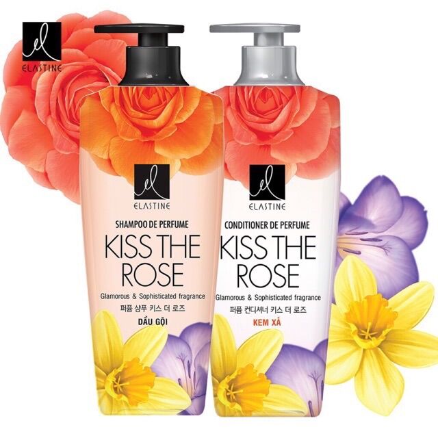 Gội , xả double rich elastine kiss the rose 600g/ 1 chai