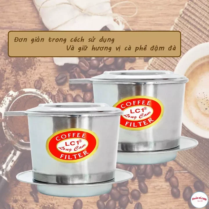 Phin cafe lưới vặn inox Long Cam cao cấp