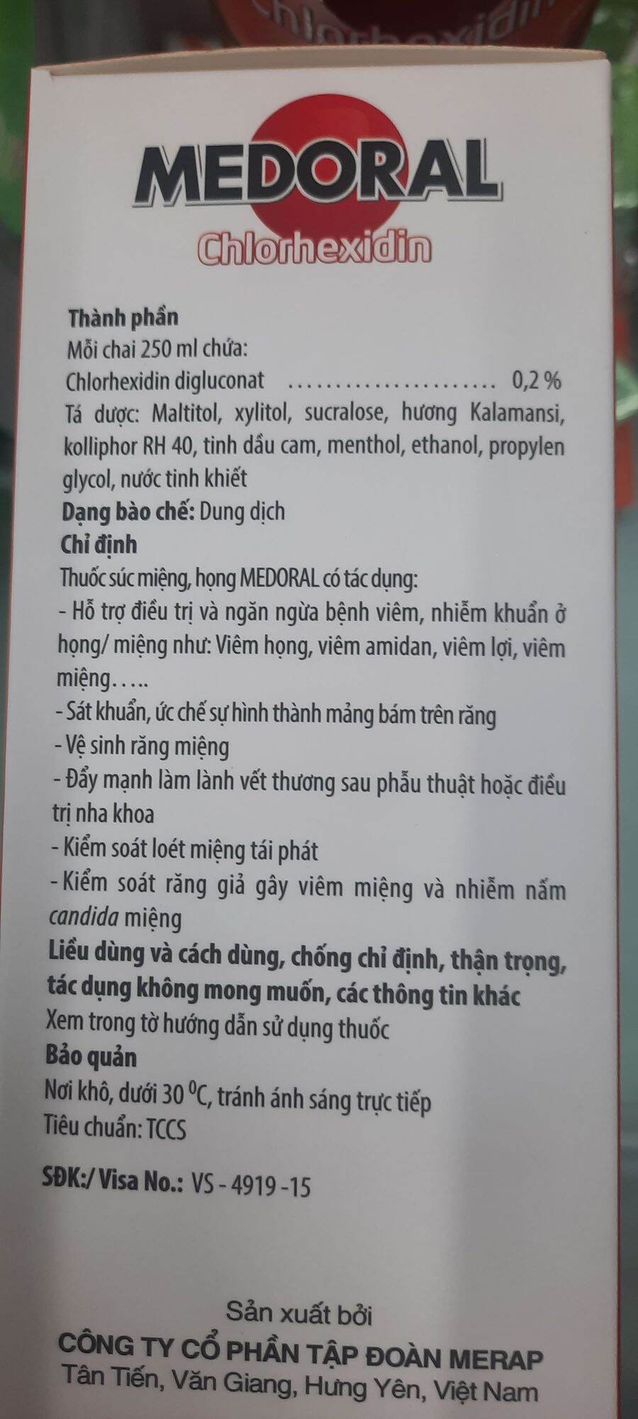 Nước Súc Miệng MEDORAL Chai 250ml