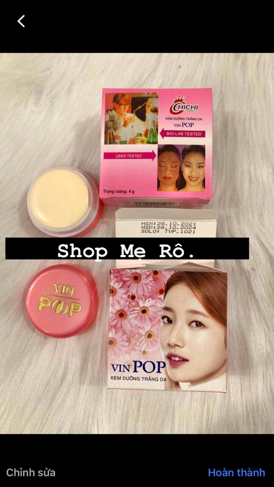 lẻ 1 hủ kem pop chi chi trắng da hủ 4gram (hàng việt nam)