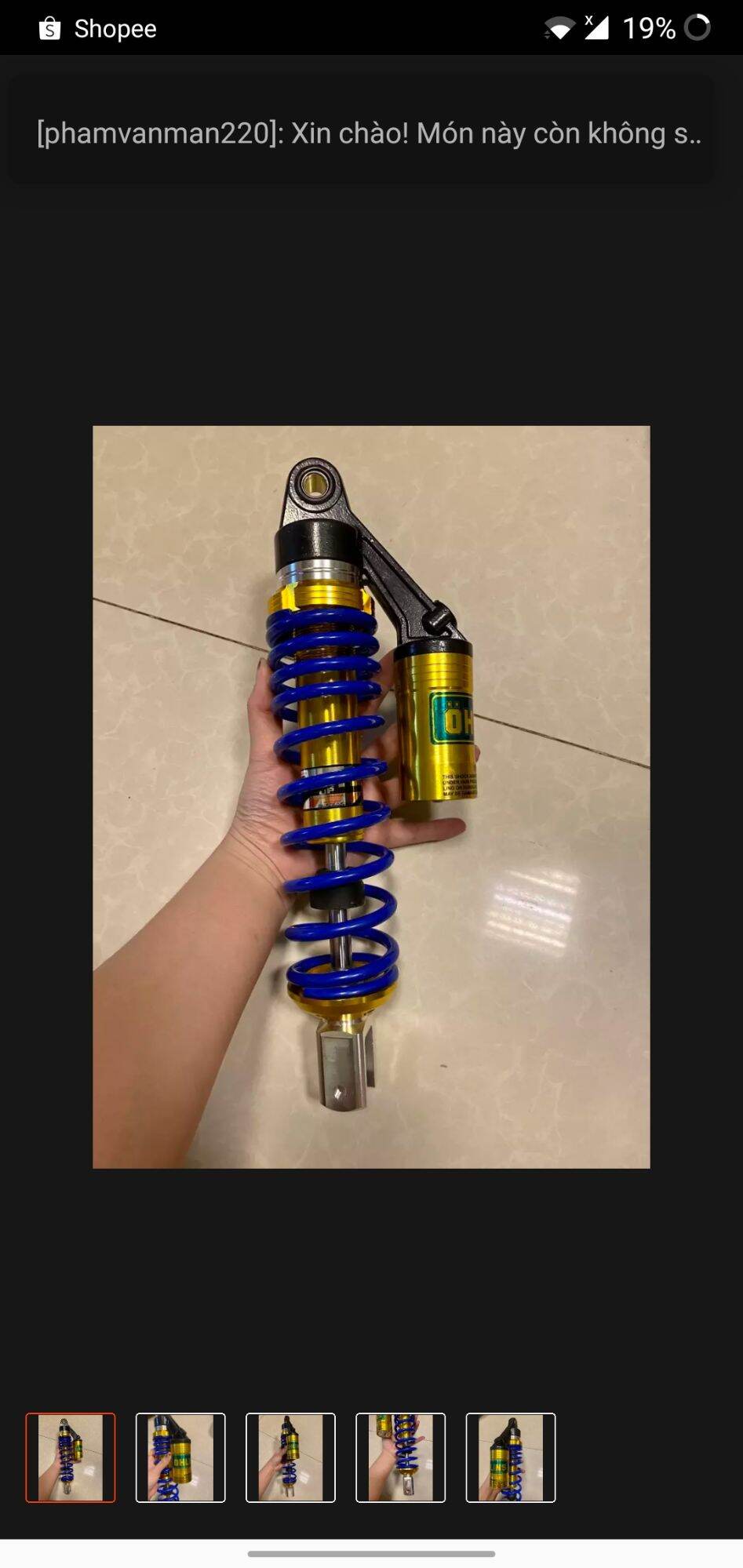 [HCM]phuộc Ohlins bình dầu vàng gắn Airblade PCX Nouvo LX