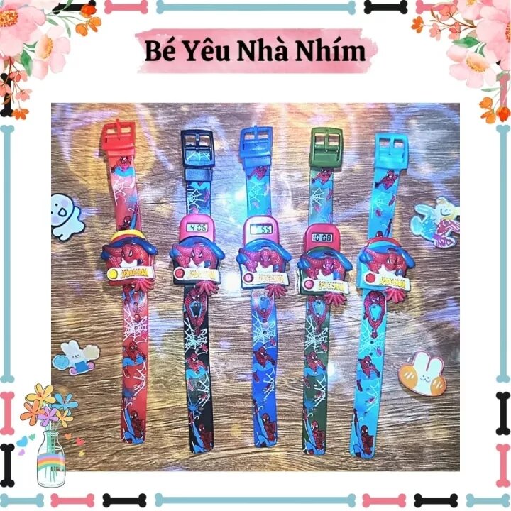 Đồng hồ cho bé nút bật người nhện nhiều màu , đồng hồ cho bé trai , đồng hồ cho bé gái , đồng hồ giá rẻ , đồng hồ dễ thương , đồng hồ điện tử cho bé , đồng hồ siêu nhân