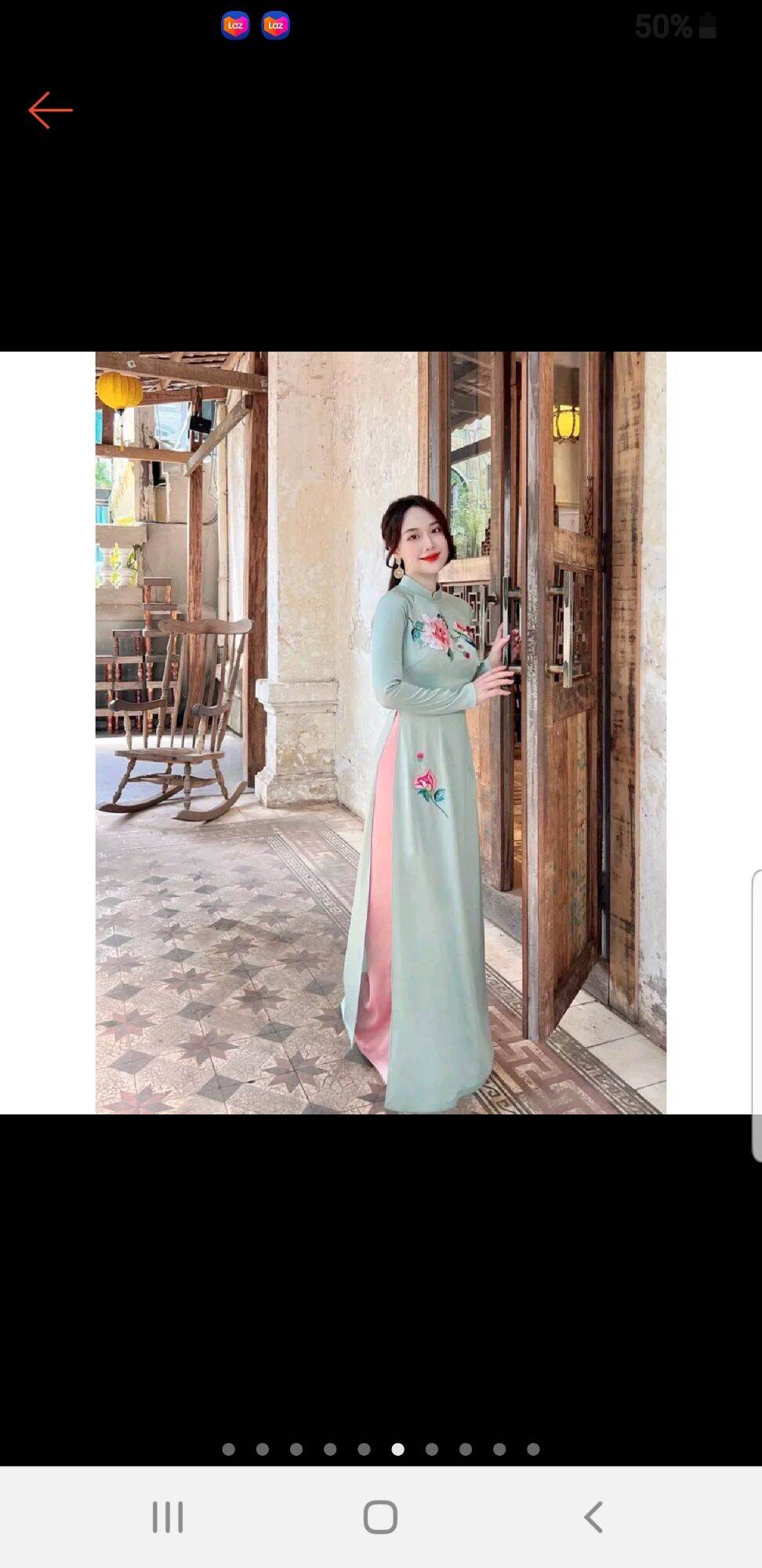 áo dài xanh ngọc  họa tiết