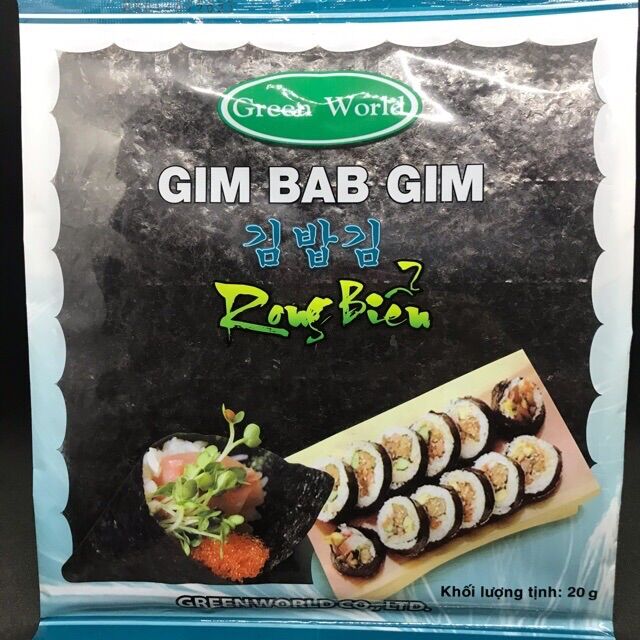Rong biển cuộn cơm sushi gim bab gim 10 lá