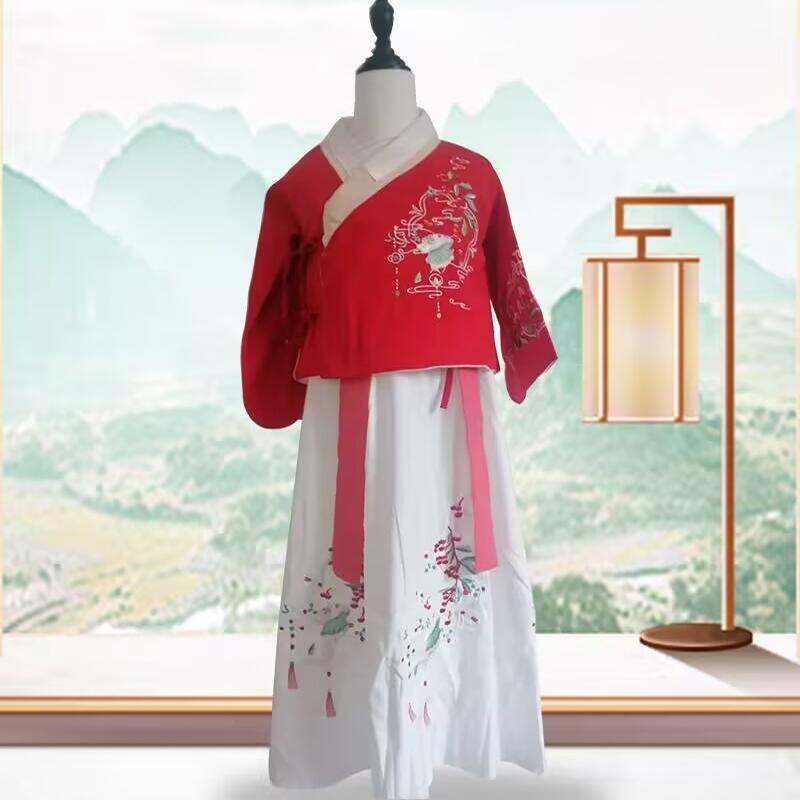 Bộ Váy Hanfu Mùa Thu Phong Cách Cổ Trang Trọng Cho Bé Gái Bộ Đồ Hanfu Truyền Thống Trung Quốc Thời Trang Mùa Xuân Và Mùa Thu