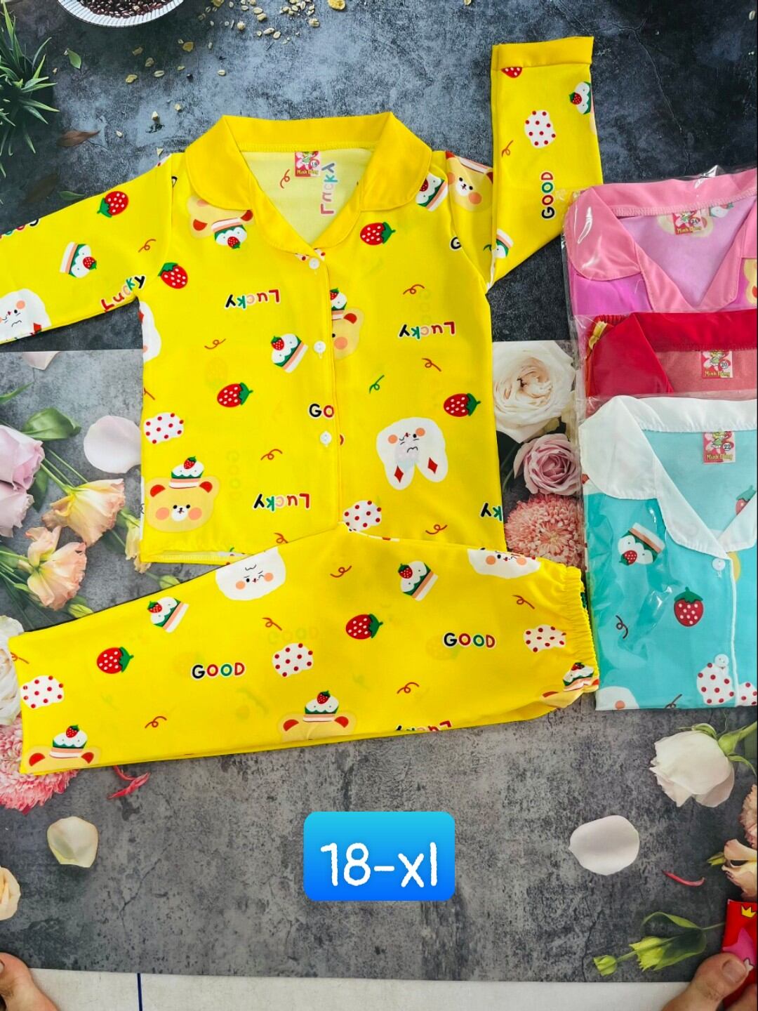 Bộ pijama tay dài 13-22kg_màu ngẫu nhiên
