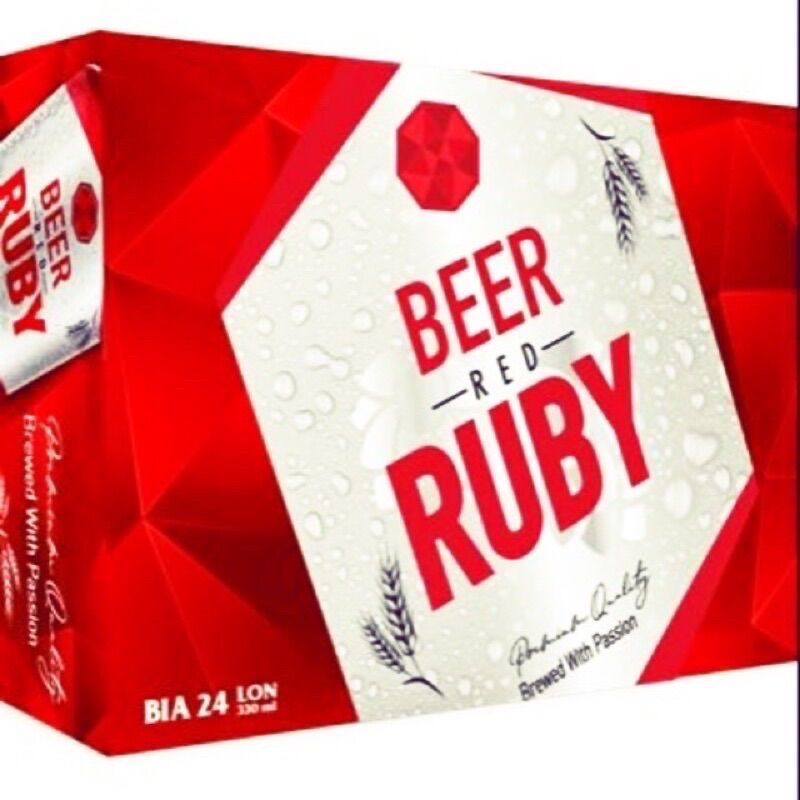 Thùng 24 lon bia red ruby công nghệ đức nguyên liệu 330ml/lon
