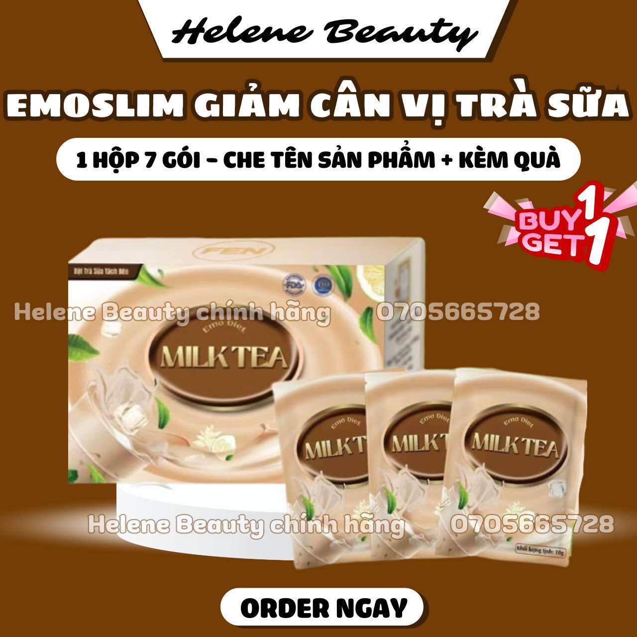 Emo Milk Tea Giảm Cân Chính Hãng - ho tro giam can nhanh, cap toc - freeship kèm quà