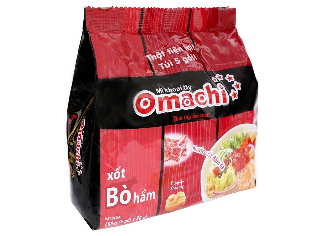 Bich 05 gói mì khoai tây omachi sườn hầm ngũ quả gói 80g - mktomcshnqg80g